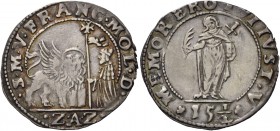 Francesco Molin doge XCIX, 1646-1655. Ottavo di ducato da 15 soldi e mezzo, AR 6,82 g. S M V FRANC MOL D Il Leone alato, a s., volto di fronte e con l...