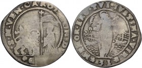 Carlo Contarini doge C, 1655-1656. Quarto di ducato da 31 soldi, AR 6,30 g. S M V CAROL CON DV Il Leone alato, a s., volto di fronte e con la zampa an...