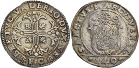 Bertucci Valier doge CII, 1656-1658. Scudo della croce, AR 31,50 g. BERTVC VALERIO DVX VE Croce ornata e fogliata, accantonata da quattro foglie di vi...