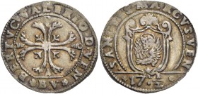 Bertucci Valier doge CII, 1656-1658. Ottavo di scudo della croce, AR 7,79 g. BERTVC VALERIO D VEN Croce ornata e fogliata, accantonata da quattro fogl...