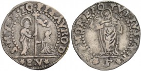 Giovanni Pesaro doge CIII, 1658-1659. Trentaduesimo di scudo da 5 soldi, AR 1,11 g. S M VEN IO PISAVRO D S. Marco nimbato, stante a s., porge il vessi...