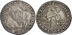 Giovanni Pesaro doge CIII, 1658-1659. Ducato da 124 soldi, AR 27,50 g. S M VEN IOAN PISAVRO D Il Leone alato, a s., volto di fronte e con la zampa ant...