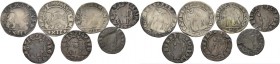 Giovanni Pesaro doge CIII, 1658-1659. Lotto di sette monete. Da 12 soldi (2). CNI 27. Paolucci 14. Da 8 soldi. CNI 28 var. Paolucci 15. Soldo (3). CNI...