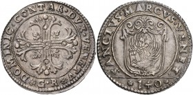 Domenico Contarini doge CIV, 1659-1675. Scudo della croce, AR 31,53 g. DOMINIC CONTAR DVX VENETV Croce ornata e fogliata, accantonata da quattro fogli...
