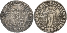 Domenico Contarini doge CIV, 1659-1675. Ducato da 124 soldi, AR 27,75 g. S M VEN DOMIN CON D Il Leone alato, a s., volto di fronte e con la zampa ante...