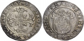 Alvise Contarini doge CVI, 1676-1684. Scudo della croce, AR 31,35 g. ALOYSIVS CONTARE DVX VENET Croce ornata e fogliata, accantonata da quattro foglie...