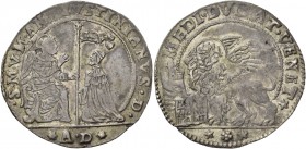 Marc’Antonio Giustinian doge CVII, 1684-1688. Mezzo ducato, AR 11,33 g. S M V M ANT IVSTINIANVS D S. Marco nimbato, seduto a s. e benedicente, consegn...