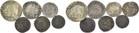 Marc’Antonio Giustinian doge CVII, 1684-1688. Lotto di sei monete. Quarto di ducato. CNI 32. Paolucci 11. Liretta. CNI 52. Paolucci 12. Mezza liretta....