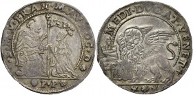 Francesco Morosini ”il Peloponnesiaco” doge CVIII, 1688-1694. Mezzo ducato, AR 11,25 g. S M V M FRAN MAVROC D S. Marco nimbato, seduto a s. e benedice...