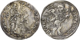Francesco Morosini ”il Peloponnesiaco” doge CVIII, 1688-1694. Leone per il Levante, primo tipo, AR 26,80 g. FRAN MAVROC – S M VENET S. Marco nimbato, ...