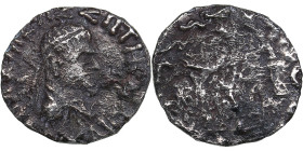 Baktria, Indo-Greek Kingdom. AR Drachm - Hermaios Soter. Circa 105-90 BC.
1.49g. 16mm. F/F-