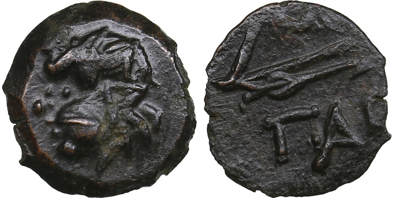 Cimmerian Bosporus, Panticapaeum (Pantikapaion) Æ Circa 304-250 BC.
1.34g. 13mm....