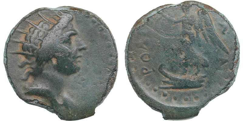 Caria, Rhodos. Æ. Pseudo-autonomous issue. Circa 1st century AD.
2.79g. 18mm. F/...