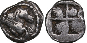 Macedon, Argilos AR Hemiobol. Circa 495-478/7 BC.
0.36g. 8mm. VF Forepart of Pegasus right/ Quadripartite incuse square. SNG ANS 763.