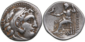 Kingdom of Macedon AR Drachm - Alexander III 'the Great' (336-323 BC)
4.24g. 19mm. VF/VF Magnesia ad Maeandrum. Struck under Lysimachos circa 301/0-30...