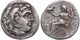 Kingdom of Macedon AR Drachm - Antigonos I Monophthalmos. Circa 319-305 BC.
4.28g. 17mm. VF/VF Head of Herakles to righ/ Zeus Aëtophoros seated to lef...