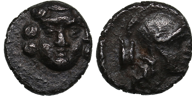 Pisidia, Selge AR Obol. Circa 350-300 BC.
0.91g. 10mm. VF/VF Facing gorgoneion /...