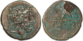 Pontos, Amisos. Æ Circa 100-85 BC.
8.76g. 21mm. VF/VF Laureate head of Zeus right/ Eagle, with head right, standing left on thunderbolt.
