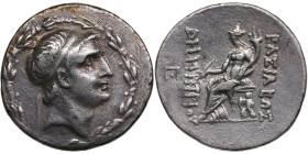 Seleukid Empire AR Tetradrachm - Demetrios I Soter (162-150 BC)
13.94g. 32mm. VF/VF Antioch on the Orontes mint. Diademed head right within laurel wre...