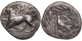 Sikyonia, Sikyon. Fourrée Drachm. Circa 335-330 BC.
5.15g. 20mm. VG/VG Rare!