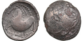 Eastern Europe. Mint in the southern Carpathian 200-100 BC. "Schnabelpferd" type AR Tetradrachm
6.84g. 23mm. F/VG Dembski 1253; Slg. Lanz 669; OTA 326...