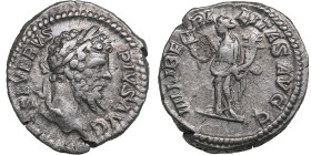 Roman Empire AR Denarius - Septimius Severus (AD 193-211)
3.12g. 18mm. VF/VF SEVERVS PIVS AVG/ LIBERALITAS AVGG IIII, Liberalitas standing left.