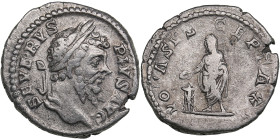 Roman Empire AR Denarius - Septimius Severus (AD 193-211)
2.98g. 19mm. VF/VF SEVERVS PIVS AVG/ VOTA SVSCEPTA XX, Veiled emperor standing facing.