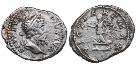 Roman Empire AR Denarius - Septimius Severus (AD 193-211)
2.90g. 21mm. VF/F