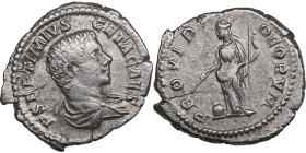Roman Empire AR Denarius - Geta, as Caesar (AD 198-209)
3.05g. 20mm. VF/VF P SEPTIMIVS GETA CAES/ PROVID DEORVM, Providentia standing left.