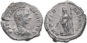 Roman Empire AR Denarius - Geta, as Caesar (AD 198-209)
3.45g. 20mm. VF/F