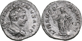 Roman Empire AR Denarius - Elagabalus (AD 218-222)
3.43g. 19mm. VF/VF IMP ANTONINVS AVG/ LIBERALITAS AVG II, Libertas standing to left.