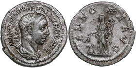 Roman Empire AR Denarius - Severus Alexander (AD 222-235)
3.21g. 20mm. XF-/VF+ IMP C MAVR SEV ALEXAND AVG/ ANNONA AVG Annona standing left, holding gr...