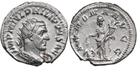 Roman Empire AR Antoninianus AD 245-247 - Philip the Arab (AD 244-249)
3.44g. 22mm. AU/AU Mint luster. IMP M IVL PHILIPPVS AVG/ ANNONA AVGG. SPINK 892...