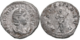 Roman Empire AR Antoninianus - Herennia Etruscilla. Augusta (AD 249-251)
3.98g. 23mm. XF-/VF+ Diademed and draped bust right, HER ETRVSCILLA AVG/ PVDI...