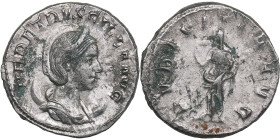 Roman Empire AR Antoninianus - Herennia Etruscilla. Augusta (AD 249-251)
4.46g. 21mm. XF/VF An attractive lustrous specimen. HER ETRVSCILLA AVG/ PVDIC...