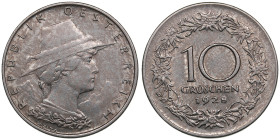 Austria 10 Groschen 1928
4.44g. AU/UNC Mint luster. KM 2838.