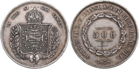 Brazil 500 Reis 1858
6.39g. XF/XF