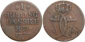 Norway 1 Skilling 1771 KM - Christian VII (1766–1808)
10.97g. VF/VF NM 98. Rare!
