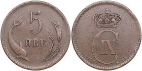 Denmark 5 Øre 1875 - Christian IX (1863-1906)
7.89g. VF/VF+ Sieg 1.1 - H 17A.