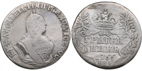 Russia Grivennik 1755
1.96g. VG/VG Restored hole. Engraved. 