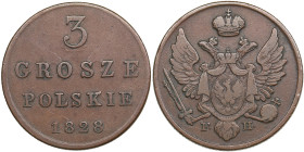 Russia, Poland 3 Grosze 1828 FH
8.19g. XF/VF Bitkin 1032.