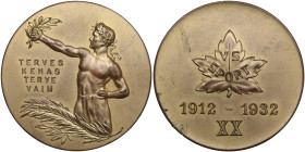 Estonia medal - VS Sport 1912-1932
74.31g. 51mm. AU/UNC TERVES KEHAS TERVE VAIM/ VS SPORT 1912-1932 XX. Rare!
