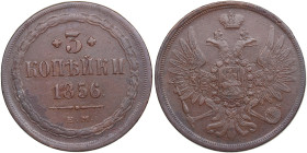Russia 3 Kopecks 1856 EM
14.99g. VF+/XF Bitkin 318.