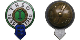 Estonia badge 1940 - TKSÜ I
3.69g. 21x16mm. Roman Tavast.