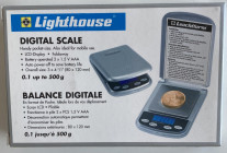 Lighthouse, Digital scale
New, 0.1-500 g. Sold as is, no return.