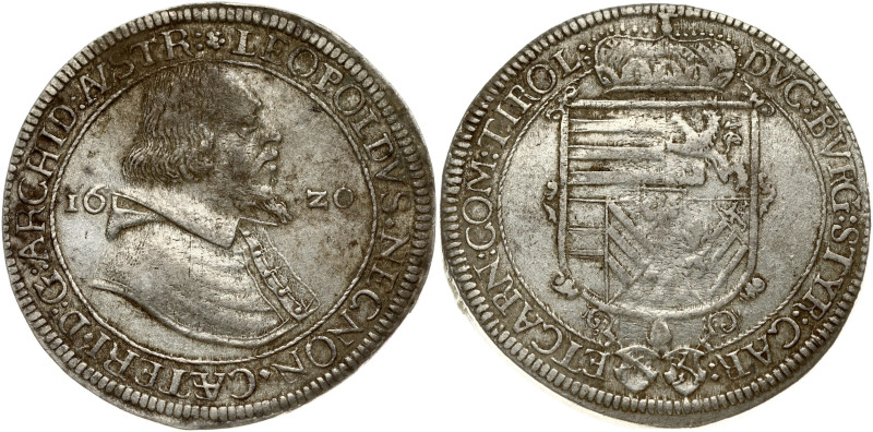Austria Tyrol 1 Thaler 1620. Leopold V (1619-1625). Obverse: Portrait right divi...