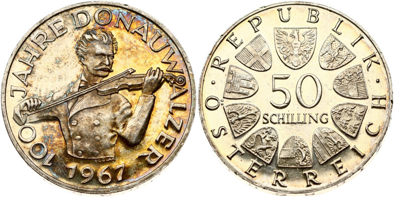 Austria 50 Schilling 1967 100th Anniversary of the Blue Danube Waltz. Obverse: V...