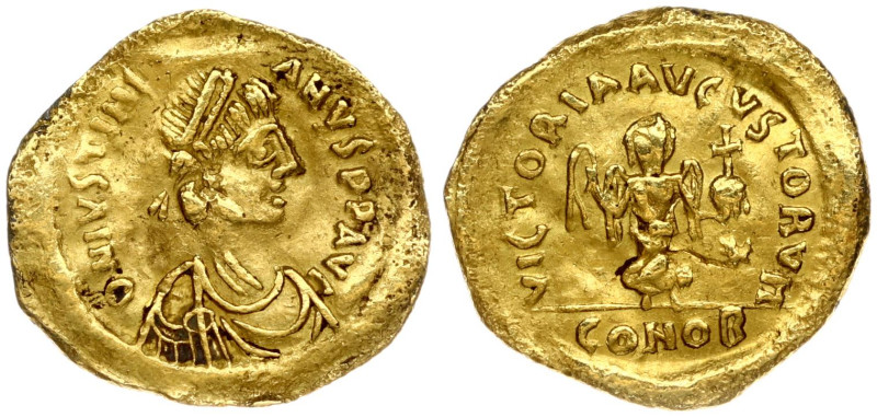 Byzantine Empire 1 Tremissis (527-565) Justinian I (527-565). Obverse: Pearl dia...