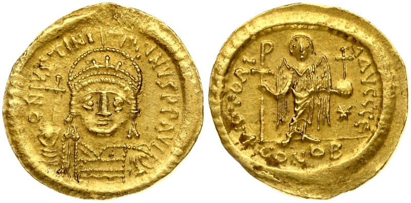 Byzantine Empire 1 Solidus (527-565) Justinian I (527-565). Obverse: Helmeted an...