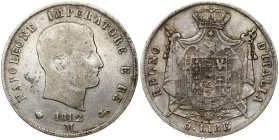 Italy KINGDOM OF NAPOLEON 5 Lire 1812M Napoleon I(1804-1815). Obverse: Head right. Obverse Legend: NAPOLEONE... Reverse: Shield on eagle within crowne...